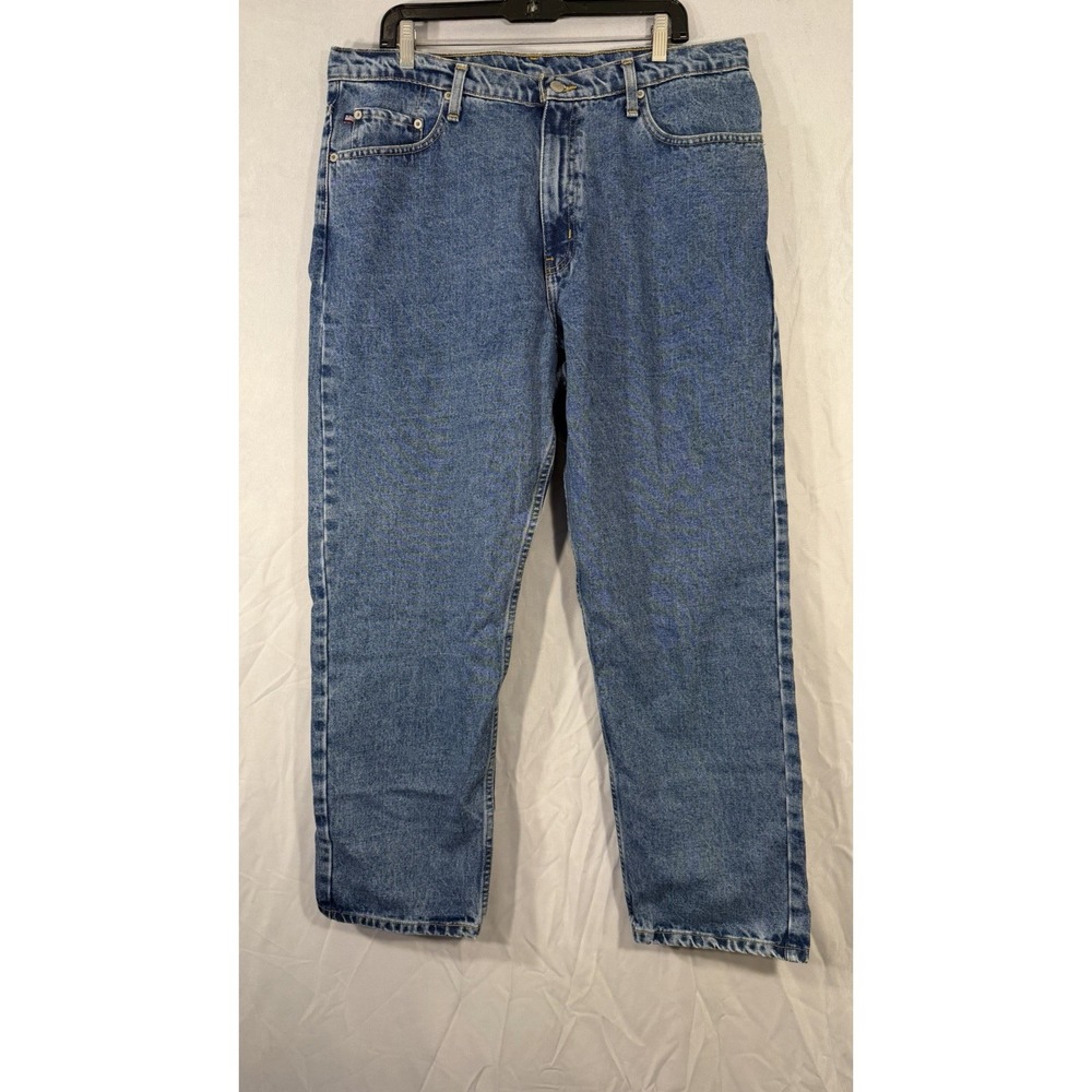 ralph lauren RL Medium Wash Blue Jeans True Size 36x30 Baggy Fit Denim Pants - Picture 5 of 13
